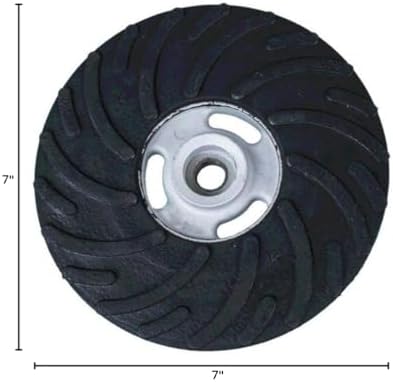 PFERD 69705 Ribbed Surface Rubber Backing Pad, Regular, 7" Diameter x 5/8-11 Thread, 8500 Maximum RPM