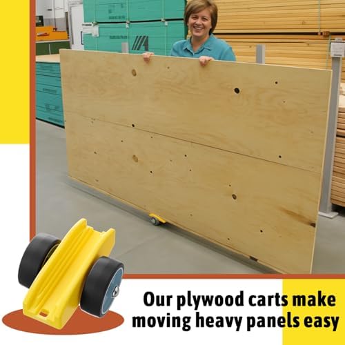 1 Pcs Plywood Dolly Drywall Dolly Cart, Small Drywall Cart with Wheel, Slot Sizes of 1/2", 3/4", 1", and 1-1/4 Inches Wood Paneling and Plywood Carrier, Holds up to 250 Lbs, 6x5x3 Inches
