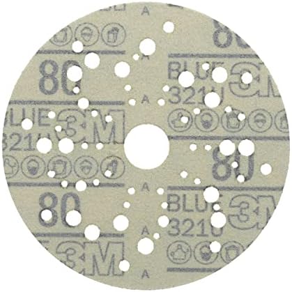 3M Hookit Blue Abrasive Discs 36157, 5 in, 80+ Grade, Pack of 50