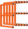 6 Pack Wall-Mounted Lumber Rack, Heavy Duty Wood Storage Racks, 9-Level System Garage Shelving, 1980 LBS Capacity Hanging Organizer Shelves, Orange Brackets Utility Metal Shelf for Indoor and Outdoor