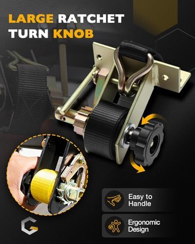 Rack Ratchet Straps, Pipe/Roof Rack Strap, 1.4" Gold Square Tube Mount