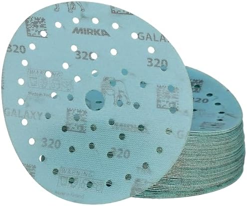 Mirka Galaxy Multifit 6 Inch Ceramic Discs, 320 Grit, Hook & Loop, 50 Pack