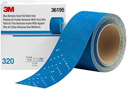 3M Hookit Blue Abrasive Sheet Roll, 36195, 320, 2.75 in x 13 yd