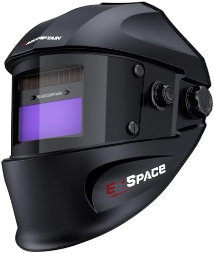 ARCCAPTAIN True Color Auto Darkening Welding Helmet with Upgraded Arc Sensor, 1/1/1/1 Top Optical Clarity Solar Power Welding Hood, 1/25000s Response Time, 4/9-13 for TIG MIG ARC Welding Mask