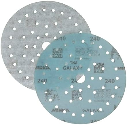 Mirka Galaxy Multifit 6 Inch Ceramic Discs, 240 Grit, Hook & Loop, 50 Pack