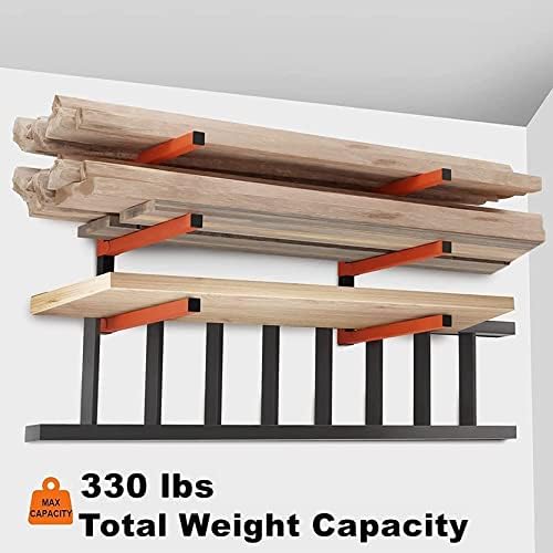 WALMANN Lumber Storage Rack for Garage, Wall Mount Heavy Duty Lumber Racks