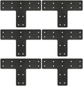 6 Pack 12"x8" T Post Timber Frame Brackets, T Flat Mending Plate