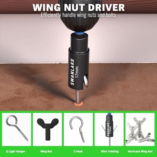 41-Piece Magnetic Nut Driver Set for Impact Drill Metric & SAE, Impact Socket Adapter, 2-IN-1 Ratchet Handle, Wing Nut Driver, Universal Socket, 1/4'' Quick-change Bit Holder
