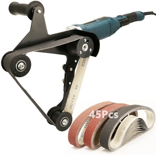 Pipe Belt Sander - 1280W Industrial Grade Pipe Tube Polishing Sandingwith 6 Variable Speeds,Suitable for Polishing Various Circular Pipe Materials,Woodworking and Metal Rust Removal(45Pcs Belts).