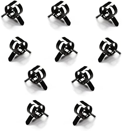 100pcs 0.39" ID Constant Tension Band Hose Clamps, 10mm Spring Band Type Action Hose Clamp Manganese Steel Fuel Line Clamp Low Pressure Air Clip Clamp for Fuel Hose Line Water Pipe Air Tube black