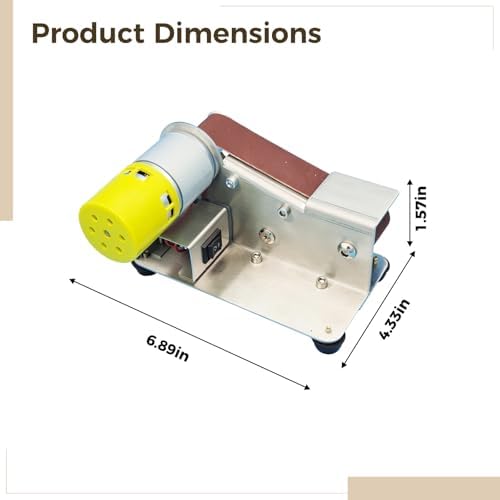 Mini Electric Belt Sander Grinder Set with Polishing and Grinding Wheels, 110/220V Bench Belt Sander, 10 Sanding Belts and Polishing Disc, Ideal for Knife Sharpening and Woodworking