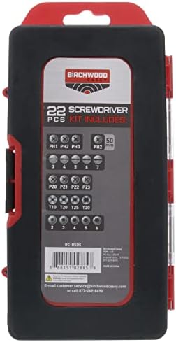 BIRCHWOOD CASEY Basic Screwdriver Kit | Durable Versatile Gunsmithing Wrench 22 Piece Set | Case Included