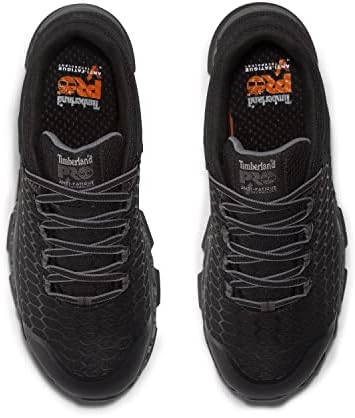 Timberland PRO Men's Powertrain Sport Alloy Safety Toe Industrial Athletic Work Shoe, Black/Grey-2024 New, 7.5 W