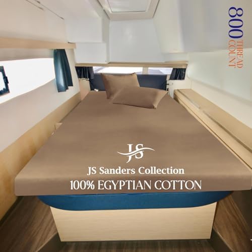 JS Sanders XL V Berth Boat Sheet 3 Pcs 600 TC Egyptian Cotton,Taupe