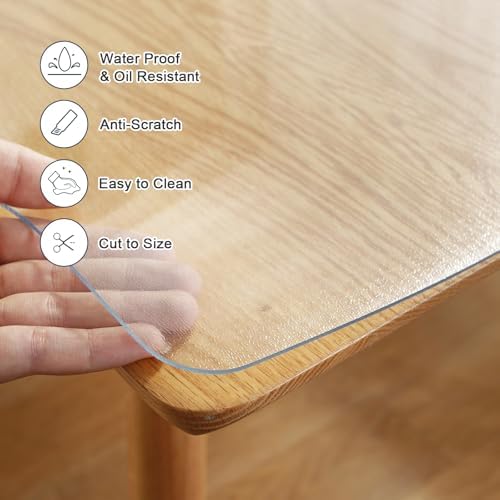 LovePads Frosted Table Cover Protector 19 x 39 in, 1.5mm Thick Plastic Mat