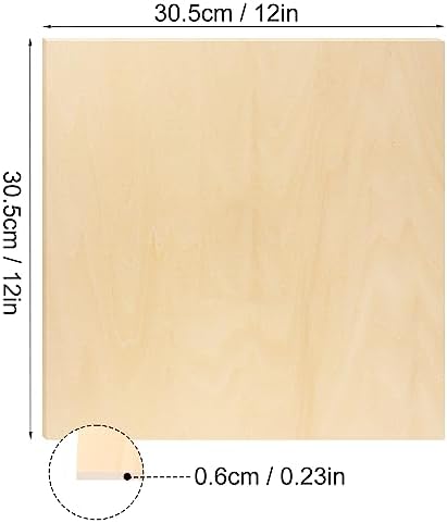 18 PCS 12 Inch Square Basswood Board, Thickness 1/4 Inch (6 mm), Basswood Sheets, Plywood Sheets for Laser, CNC Cutting, Wood Burning, Drawing Painting, Wood Engraving by GNIEMCKIN (Pack of 4)
