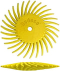 Dedeco Sunburst Radial Bristle Discs 48-Pack - 7/8" Curved Knife-Edge - Yellow 80 Grit (Coarse) - Aluminum Oxide for Polishing & Finishing