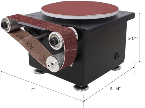 2 in 1 Mini Belt Disc Sander,Bench Grinder Small Spindle Sander Machine for Wood Metal Stone Diy Grinding,Adjustable Speed Electric Sander