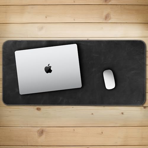 Londo Top Grain Leather Extended Mouse Pad – Large Desk Mat for Office & Gaming, Smooth Writing Surface, Non-Slip Base, Durable & Stylish Workspace Accessory