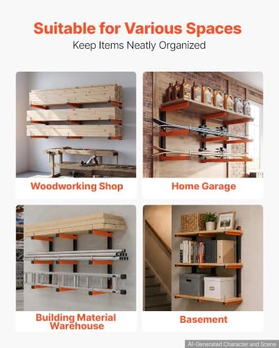 VEVOR Lumber Rack, 3-Tier 3-Pack 110 lbs per Tier, Foldable Wood Storage