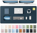 YSAGi Leather Desk Pad Protector, Office Desk Mat, Large Mouse Pad, Non-Slip PU Leather Desk Blotter, Laptop Desk Pad, Waterproof Desk Writing Pad for Office and Home (Dark Blue,55" x 24")
