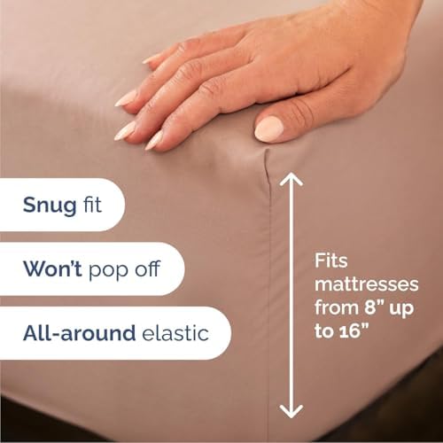 Cal King Size 4 Piece Sheet Set - Comfy Breathable & Cooling Sheets - Mauve
