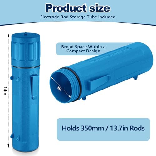 Zonon 8 Pcs Welding Rod Holder Stick Welding Electrode Rod Storage Tube 14 Inch Rod Storage Container Airproof Welding Rod Holder Waterproof Storage Canister for Welding Rod (Blue)