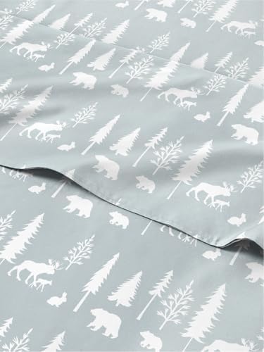 Christmas Sheet Set, Woodlands, Holiday Xmas Bedding Set - Twin Size