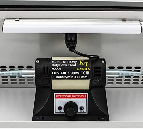 Xuthusman 200W Table Top Polishing Buffing Machine Jewelry Polisher Dust Collector w/Light 200W