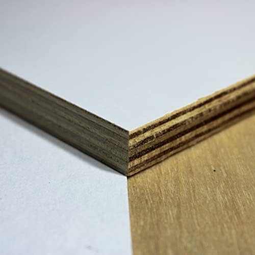 3/4" / 18mm White Melamine Faced Baltic Birch Plywood (24" x 24", White)