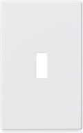 ELEGRP 1-Gang Screwless Toggle Switch Wall Plates, Mid-Size Unbreakable Thermoplastic Faceplate Cover for Wall Switch & Toggle Dimmer Switch, UL Listed (1 Pack, Matte White)
