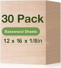Rowood 30 Pack Plywood Basswood Sheets,12x16x1/8inch,3mm Basswood for Laser Cutting,Adult Craft Kits,Thin Plywood Board Unfinished Wood,DIY Ornaments and Architectural Model