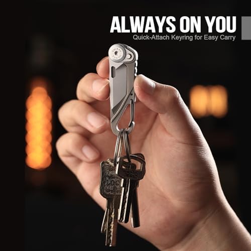 TACRAY Vinto 5-in-1 Titanium Keychain Multitool Mini Pocket Knife, Grey