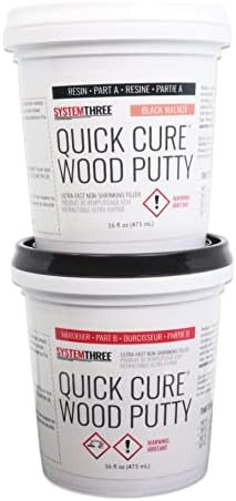 System Three Quick Cure Putty, Black Walnut, Quart Kit