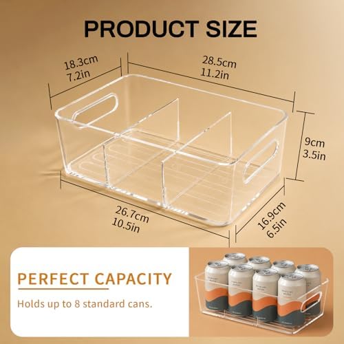 Mpotmiy 6-Pack Pantry Organizers and Storage, Clear Fridge Organizer Bins