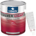 Roberlo Silver Light Multipurpose Body Filler - Superior Filling Properties, Easy Sanding, Great Adhesion to All Metal, Tack & Stain Free, Saves Time & Labor, Ideal for Heavy Fill Jobs, Smooth Texture