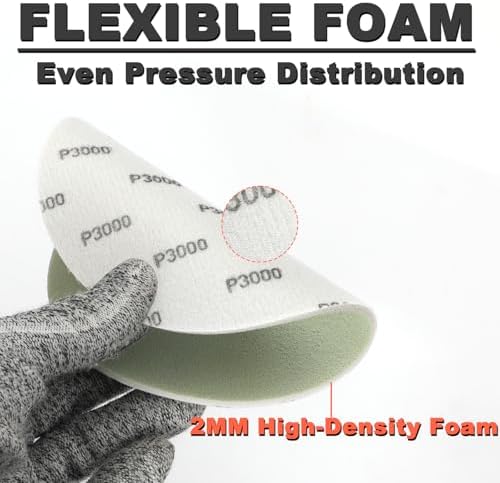6 Inch Foam Hook & Loop Sanding Discs: 15Pcs 8000 Grit