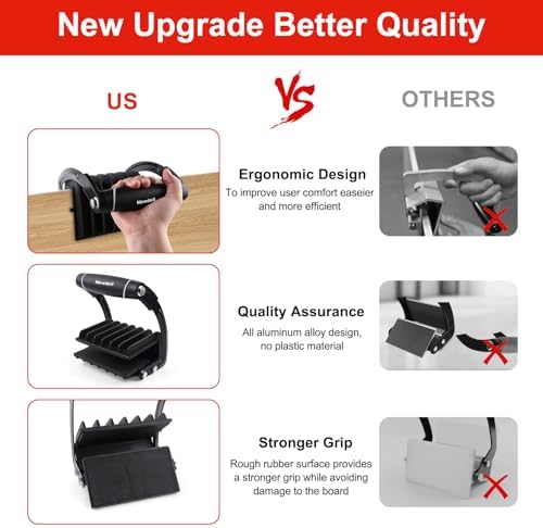 Newdeli Plywood Carrier Professional Panel Carrier Drywall Carrying Tool Plywood Lifting Tool for Wood, Synthetic Cement Board, Sheet Board, Padded, Drywall - Clamping Thickness up to 1 inch