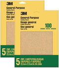 3M Sandpaper, 100 Grit, 5 Sheets, 9 in x 11 in, Sands Paint, Wood & Metal, Great for General Purpose Sanding, Medium Aluminum Oxide Sand Paper (9002NA-20), 2-Pack
