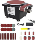2 in 1 Mini Belt Disc Sander,Bench Grinder Small Spindle Sander Machine for Wood Metal Stone Diy Grinding,Adjustable Speed Electric Sander