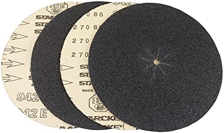 STARCKE Premium 7" x 5/16" Silicon Carbide Slotted Edger Floor Sanding Discs | for Glass, Metal, Concrete, Composites, and Wood (25 Pack, 60 Grit)