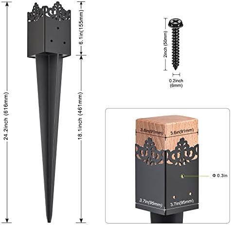 Insaga Decorative 4x4 Fence Post Anchor Heavy Duty Ground Spike Mailbox