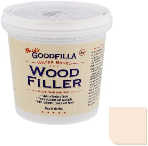 Goodfilla Neutral Base,1 Quart (3.5lbs) Wood and Grain Filler, Stainable, Tintable, Sandable, Zero Waste, Non-Toxic, USA Made