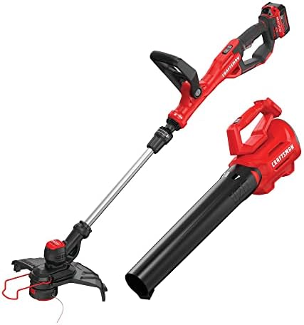 CRAFTSMAN 20V MAX WEEDWACKER String Trimmer and Leaf Blower Combo Kit, Battery and Charger Included (CMCK197M1)