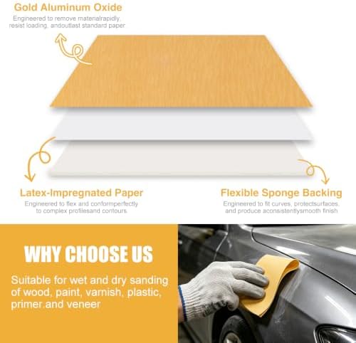 Premium Soft Hand Sanding Sheets Roll,Flexible Abrasive Sandpaper for Auto Body Repair, Paint Prep & Fine Woodworking,Ideal for Professional Mechanics and DIY,150Pcs/Roll,Grit 600