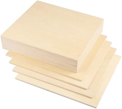 18 PCS 12 Inch Square Basswood Board, Thickness 1/4 Inch (6 mm), Basswood Sheets, Plywood Sheets for Laser, CNC Cutting, Wood Burning, Drawing Painting, Wood Engraving by GNIEMCKIN (Pack of 4)