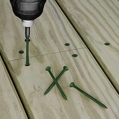 Deck Plus Deck Screws, 310 Pieces,5 Lb Box, Green, #10 x 3 (Pack of 4)