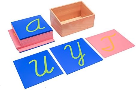 Adena Montessori Sandpaper Letters, Capital Case Cursive, with Box