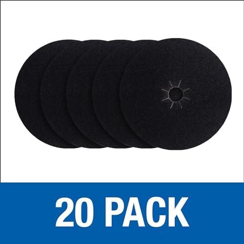 Mercer Industries 427080 Silicon Carbide Floor Sanding Disc, Cloth Back, 17" x 2" Hole, Grit 80X, 20-Pack