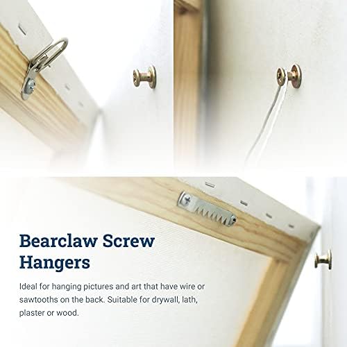 PHS Gold Bear Claw Hanger Screws, Holds 30 lb, 30 Pack for Drywall